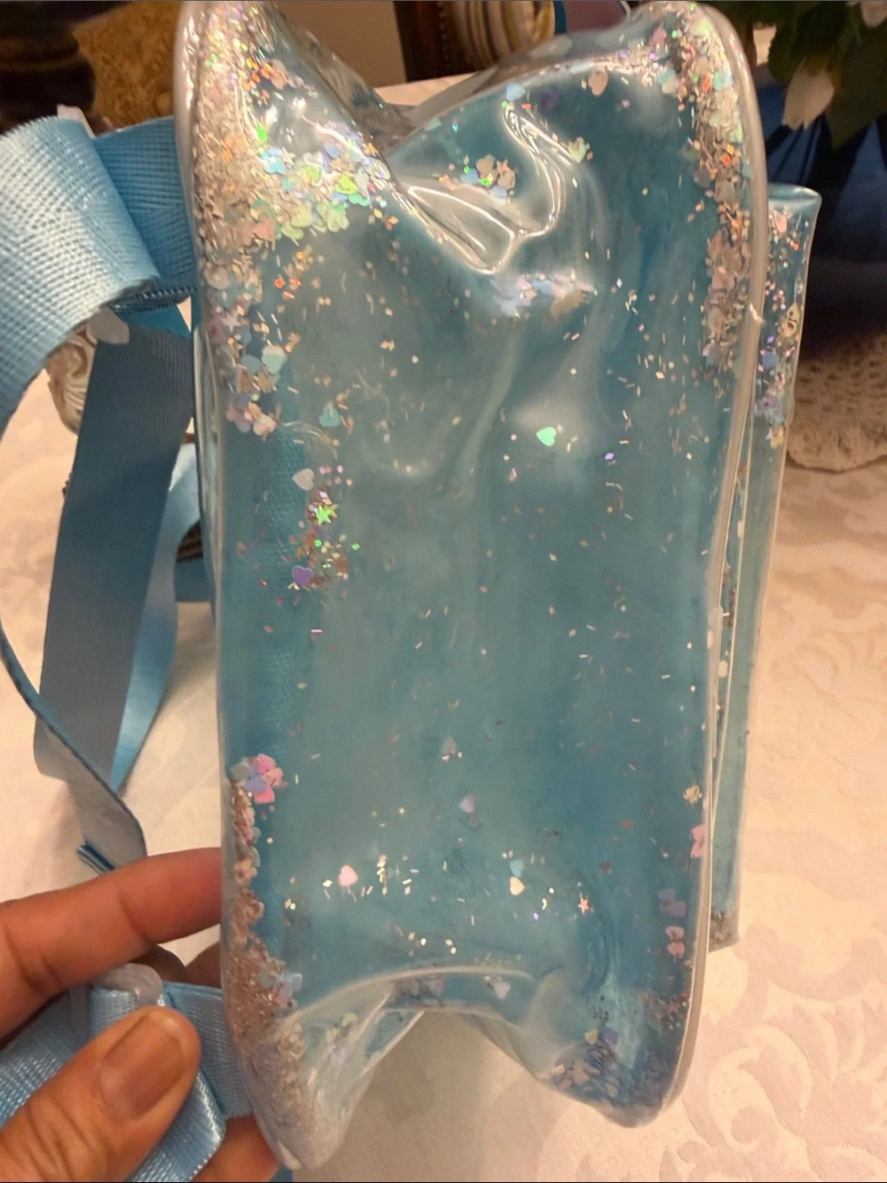 NWT Lilo & Stitch Glitter confetti Blue Mini Backpack